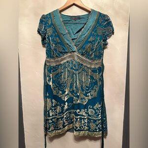 Hale Bob Teal Satin Top